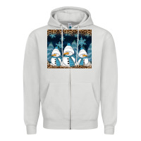 Dove Grey snowman winter Zipper Hoodie - RanaPortraitStore