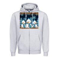 Heather Grey snowman winter Zipper Hoodie - RanaPortraitStore