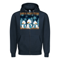 Navy snowman winter Zipper Hoodie - RanaPortraitStore