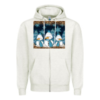 Oatmeal Heather snowman winter Zipper Hoodie - RanaPortraitStore