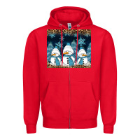 Red snowman winter Zipper Hoodie - RanaPortraitStore