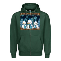 Sports Green snowman winter Zipper Hoodie - RanaPortraitStore