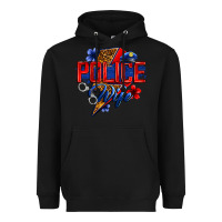 Black police wife with lightning bolt Heavyweight Hoodie - Zillion Design Studio