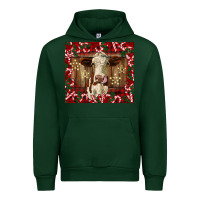 Forest Green christmas heifer with candy canes Urban Hoodie - BarkalooDesign