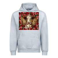Heather Grey christmas heifer with candy canes Urban Hoodie - BarkalooDesign
