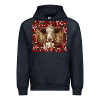 Navy christmas heifer with candy canes Urban Hoodie - BarkalooDesign