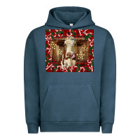 Pigment Midnight Navy christmas heifer with candy canes Urban Hoodie - BarkalooDesign
