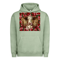 Pigment Oil Green christmas heifer with candy canes Urban Hoodie - BarkalooDesign