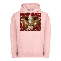 Pigment Salmon christmas heifer with candy canes Urban Hoodie - BarkalooDesign