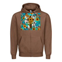 Chestnut sunflower cross cowhide gemstones Zipper Hoodie - RanaPortraitStore