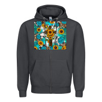 Smoke sunflower cross cowhide gemstones Zipper Hoodie - RanaPortraitStore