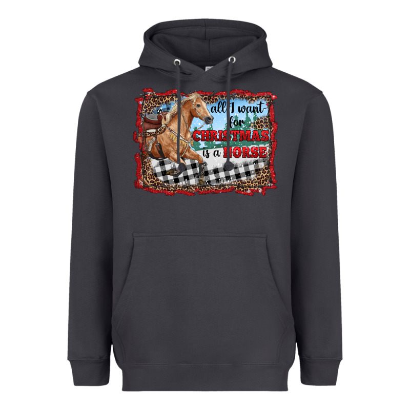 All I Want For Christmas Is A Horse  With Farm Heavyweight Hoodie by RanaPortraitStore | Teevron