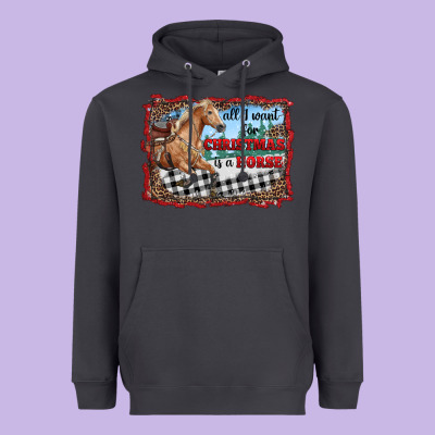 All I Want For Christmas Is A Horse  With Farm Heavyweight Hoodie Designed By Ranaportraitstore