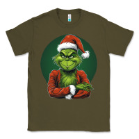 Army Green Grinch Classic Tee - Unal Design