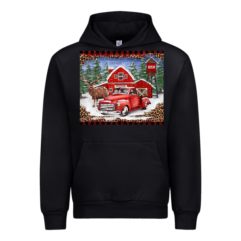 Christmas Farm Reindeer And Truck Urban Hoodie by BarkalooDesign | Teevron