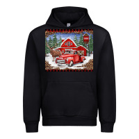 Black Christmas farm reindeer and truck Urban Hoodie - BarkalooDesign