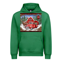 Emerald Christmas farm reindeer and truck Urban Hoodie - BarkalooDesign