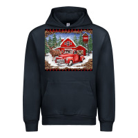 Navy Christmas farm reindeer and truck Urban Hoodie - BarkalooDesign