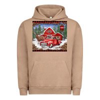 Pigment Burro Christmas farm reindeer and truck Urban Hoodie - BarkalooDesign