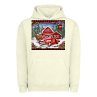 Pigment Pistachio Christmas farm reindeer and truck Urban Hoodie - BarkalooDesign