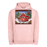 Pigment Salmon Christmas farm reindeer and truck Urban Hoodie - BarkalooDesign