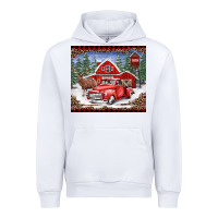 White Christmas farm reindeer and truck Urban Hoodie - BarkalooDesign