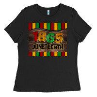 Black 1865 juneteenth tumbler Ladies Tee - BarkalooDesign