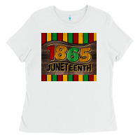 White 1865 juneteenth tumbler Ladies Tee - BarkalooDesign