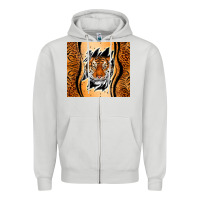 Dove Grey tiger scratch mark Zipper Hoodie - RanaPortraitStore