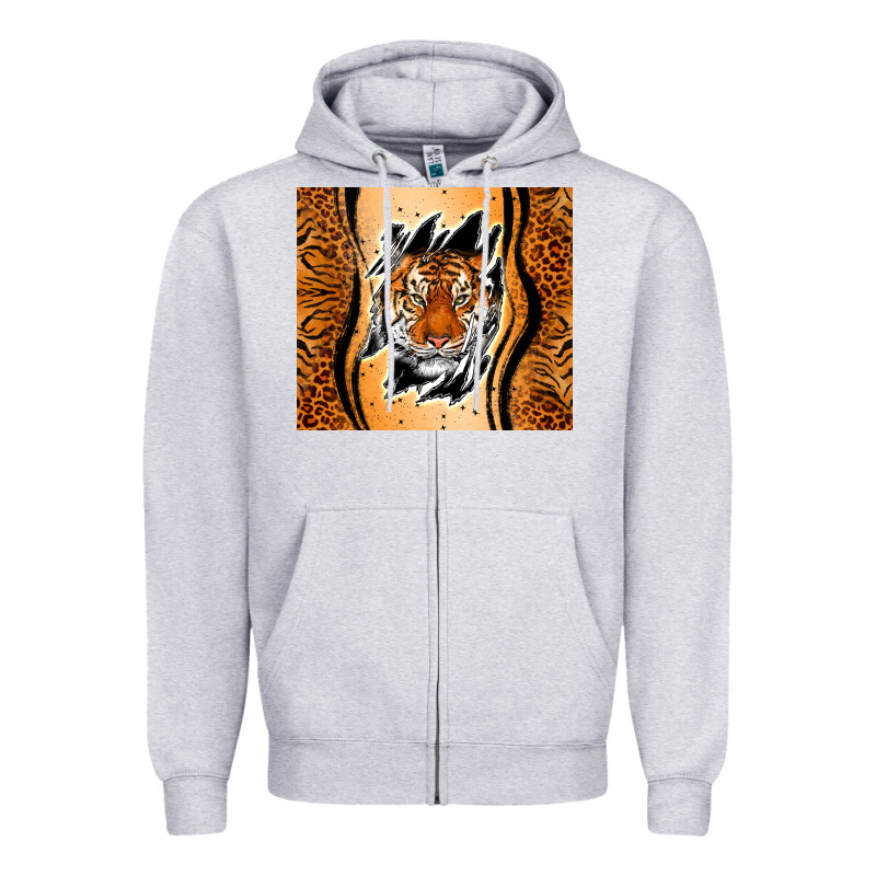 Tiger Scratch Mark Zipper Hoodie by RanaPortraitStore | Teevron