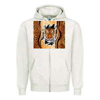 Oatmeal Heather tiger scratch mark Zipper Hoodie - RanaPortraitStore