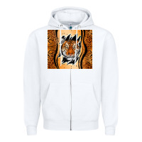 White tiger scratch mark Zipper Hoodie - RanaPortraitStore