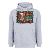 Heather Grey all i want for christmas is a cow longhorn Heavyweight Hoodie - RanaPortraitStore
