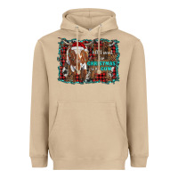 Mushroom all i want for christmas is a cow longhorn Heavyweight Hoodie - RanaPortraitStore