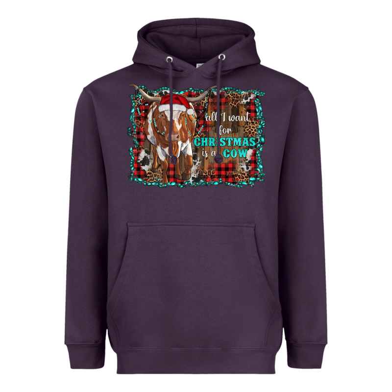 All I Want For Christmas Is A Cow Longhorn Heavyweight Hoodie by RanaPortraitStore | Teevron