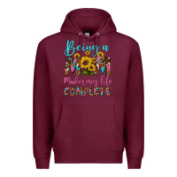Burgundy being a mom makes my life complete Premium Hoodie - Artiststas
