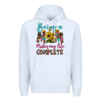 White being a mom makes my life complete Premium Hoodie - Artiststas