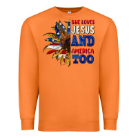 Carrot She loves Jesus and America too 4th of july Premium Sweatshirt - CowGirlArtShop