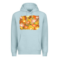 Blue Mist fall pumpkin background Premium Hoodie - AdoDesignShop