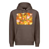 Coffee fall pumpkin background Premium Hoodie - AdoDesignShop