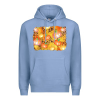 Colony Blue fall pumpkin background Premium Hoodie - AdoDesignShop