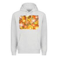 Dove Grey fall pumpkin background Premium Hoodie - AdoDesignShop