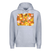 Heather Grey fall pumpkin background Premium Hoodie - AdoDesignShop