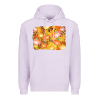 Lilac fall pumpkin background Premium Hoodie - AdoDesignShop