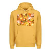 Mustard fall pumpkin background Premium Hoodie - AdoDesignShop