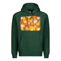 Sports Green fall pumpkin background Premium Hoodie - AdoDesignShop