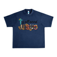 Navy y'all need jesus Urban Heavy Tee - Artiststas