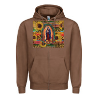 Chestnut sunflower serape lady of guadalupe Zipper Hoodie - RanaPortraitStore