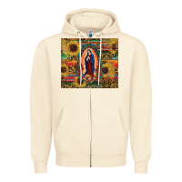 Sandshell sunflower serape lady of guadalupe Zipper Hoodie - RanaPortraitStore