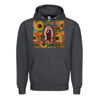 Smoke sunflower serape lady of guadalupe Zipper Hoodie - RanaPortraitStore